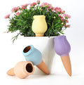 WILDKEN Terracotta Watering Spikes, 4 Pack Tulip Shaped Plant Watering Globes Vacation Self-Watering Planters Devices for Indoor and Outdoor Plants