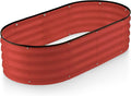 Galvanized Raised Garden Beds Outdoor // 4×2×1 ft Planter Raised Beds for Gardening, Vegetables, Flowers // Large Metal Garden Box (Red) // Patented Tool-Free Design
