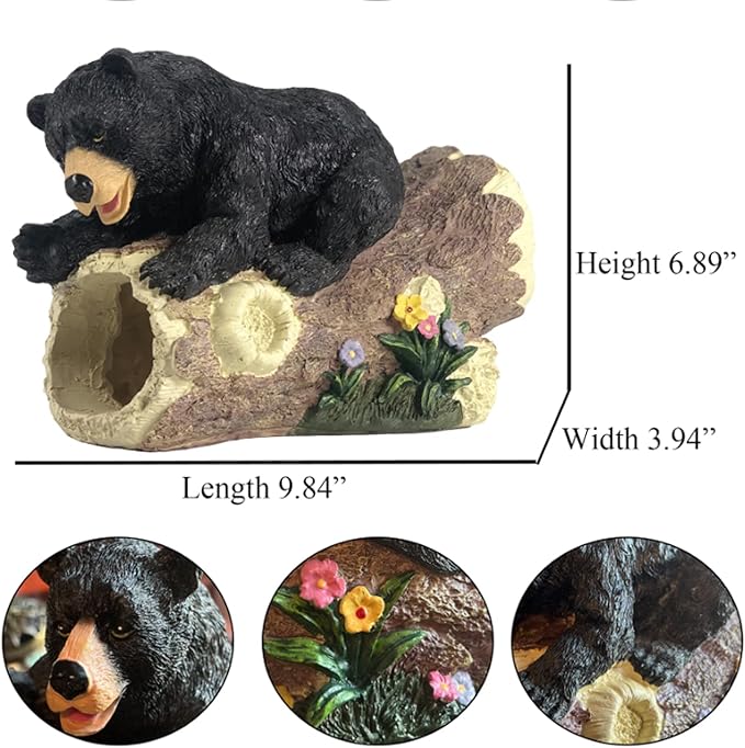 Bear Decorative Gutter Downspout Extension, Resin Sculpture, 9.8x3.9x6.9 inches, Handmade, All Seasons, Outdoor Statue