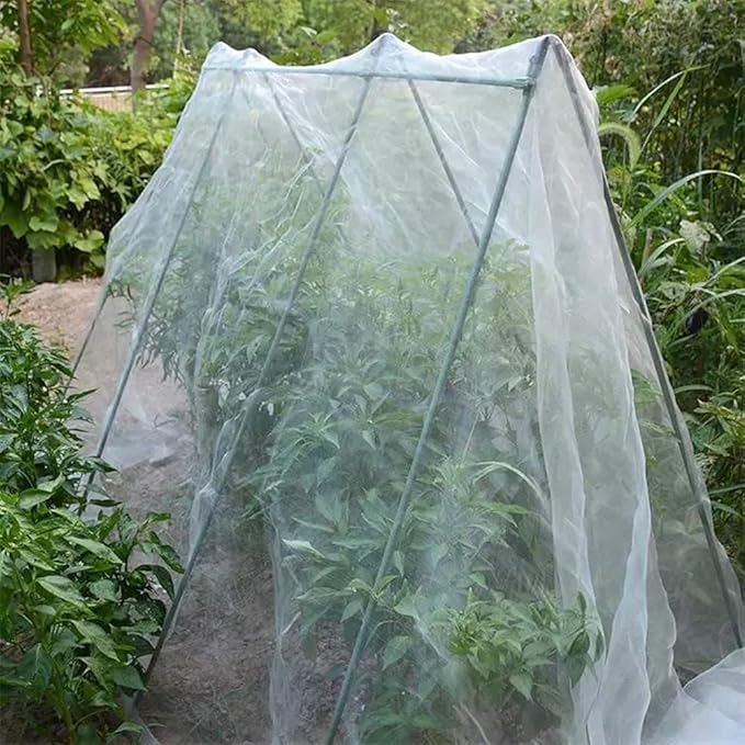 Agfabric Garden Netting 8.2'x9.8' Insect Pest Barrier Netting for Garden Protection,Plant Cover Row Cover Mesh Netting for Vegetables Fruit Trees and Plants,White
