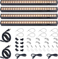 Barrina Grow Lights for Indoor Plants, Full Spectrum Sunlight, Black Cover LED Grow Light Bulbs, T5 Grow Light Strip, 1ft Plant Light for Indoor Plants Growing, 3 Mounting Modes, Yellow, 4 Packs