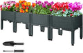 MAYOLIAH Raised Garden Bed with Legs 16.5" H Elevated Planter Box, Plastic Raised Beds for Gardening Vegetables Herb Flowers, Perfect for Indoor Outdoor Planting, 4 Boxes