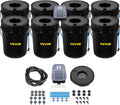 VEVOR DWC Hydroponic System, 5 Gallon 8 Buckets, Deep Water Culture Growing Bucket, Hydroponics Grow Kit with Pump, Air Stone and Water Level Device, for Indoor/Outdoor Leafy Vegetables