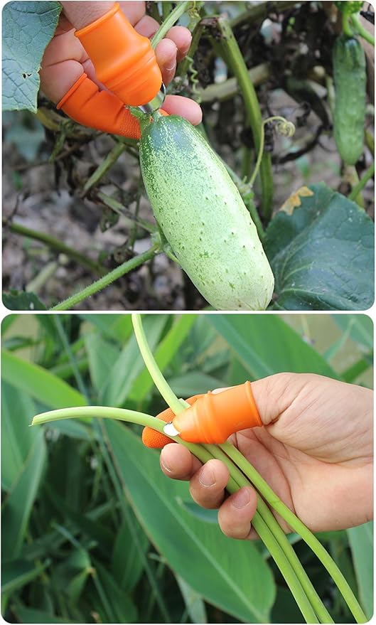 Fruit and Vegetable Picking Potted Plants Trim Silicone Thumb Knife Set Picking Portable Knife Garden Tools