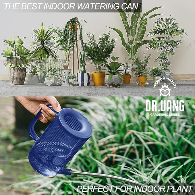 Small Watering Can Indoor Plants with Long Spout (1L, Blue)