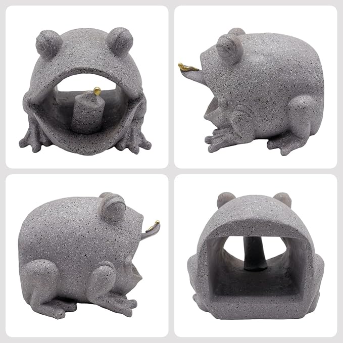Frog Statues Gutter Downspout Extension Statues Garden Decoration,Animal Resin Statue Outdoor Decor,Downspout Diverter,Decorative Gutter Extension,3"×4" Downspout Extender Diverter Splash Block（Grey）
