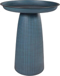 Sunnydaze Gleeful Garden Metal Bird Bath for Outdoors - Large Decorative Iron Birdbath - 23-Inch - Matte Blue