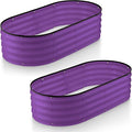 Galvanized Raised Garden Beds Outdoor // 4×2×1 ft (2-Pack) Planter Raised Beds for Gardening, Vegetables, Flowers // Large Metal Garden Box (Purple) // Patented Tool-Free Design