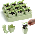 Green Bazzar Seed Starter Tray with Handle, 9 Individual Cells, Reusable Plant Germination Trays with Humidity Lid, Ideal for Germinating Seeds Indoors & Transplanting Outdoors, Durable & Easy to Use