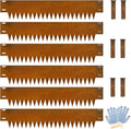 Co rten Steel Landscape Edging 10 Inch Tall 6 Packs, Pre-Rusted Metal Garden Edging with 6 Clips and a Pair of Gloves, Steel Edging for Landscaping, Garden