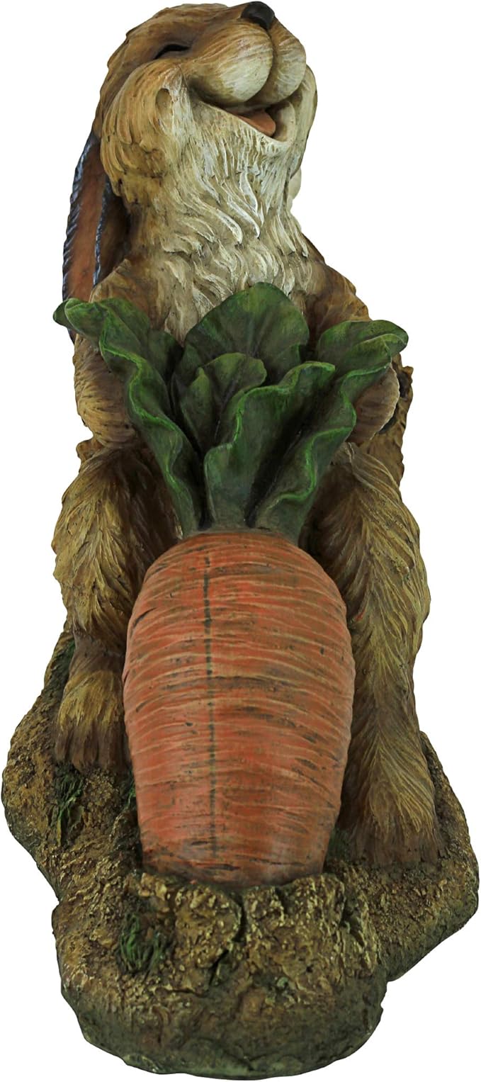 Design Toscano The Carrot Crew Rabbit Statue, Multicolored