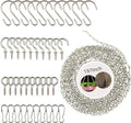 197 Inch DIY Silver Hanging Basket Chains, Adjustable Length, Decorative Metal Chain with Hooks for Hanging Bird Feeders, Planters, Ornaments
