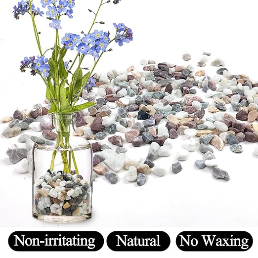 2lbs Mixed Color Pebbles for Plants, 3/8inch Small Rocks for Succulent Cactus Planters, Natural Polished Pebbles, River Rocks for Plants, Vases, Garden