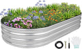 1MORE Galvanized Raised Garden Bed- Planter Garden Boxes Outdoor, Raised Beds for Gardening, 6x3x1ft Metal Garden Bed Kit for Vegetables Flower, Planter Raised Bed with Protective Tape & Tools.Silver