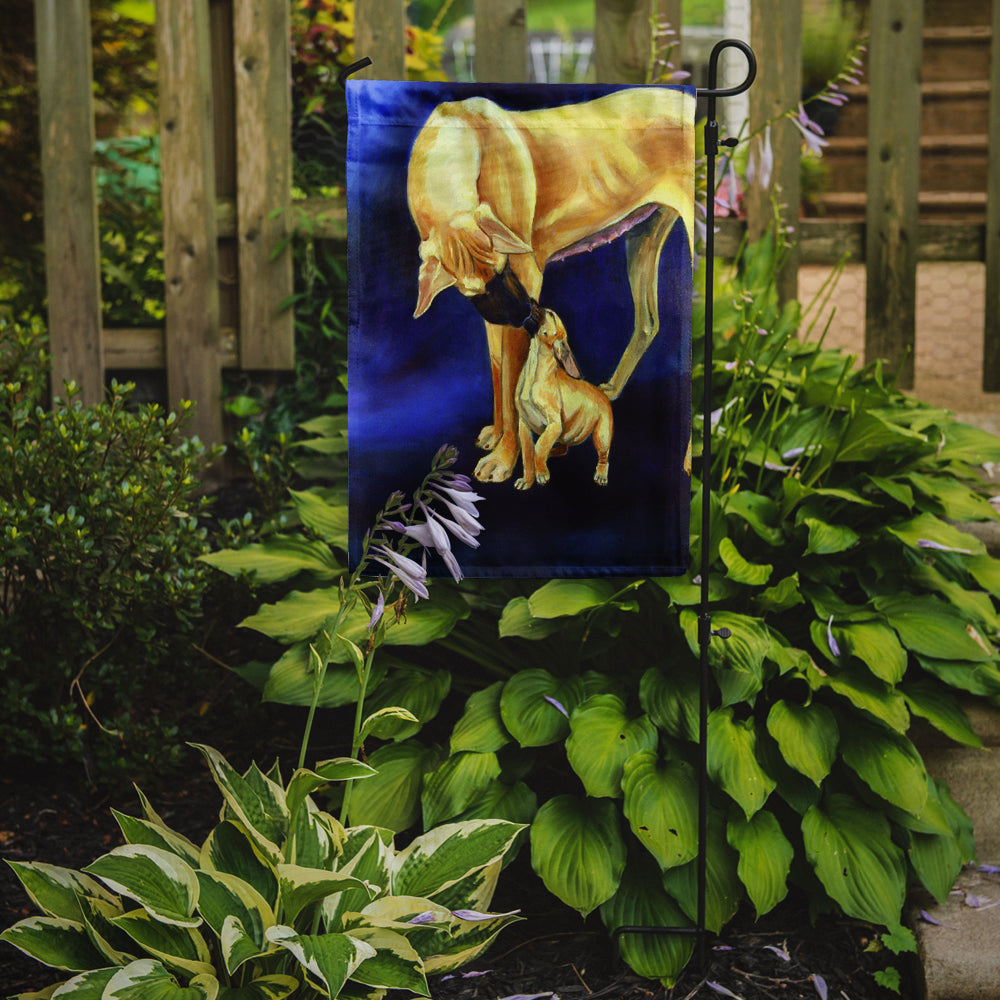 Natural Fawn Great Dane with Puppy Garden Flag – Decorative Outdoor Yard Flag