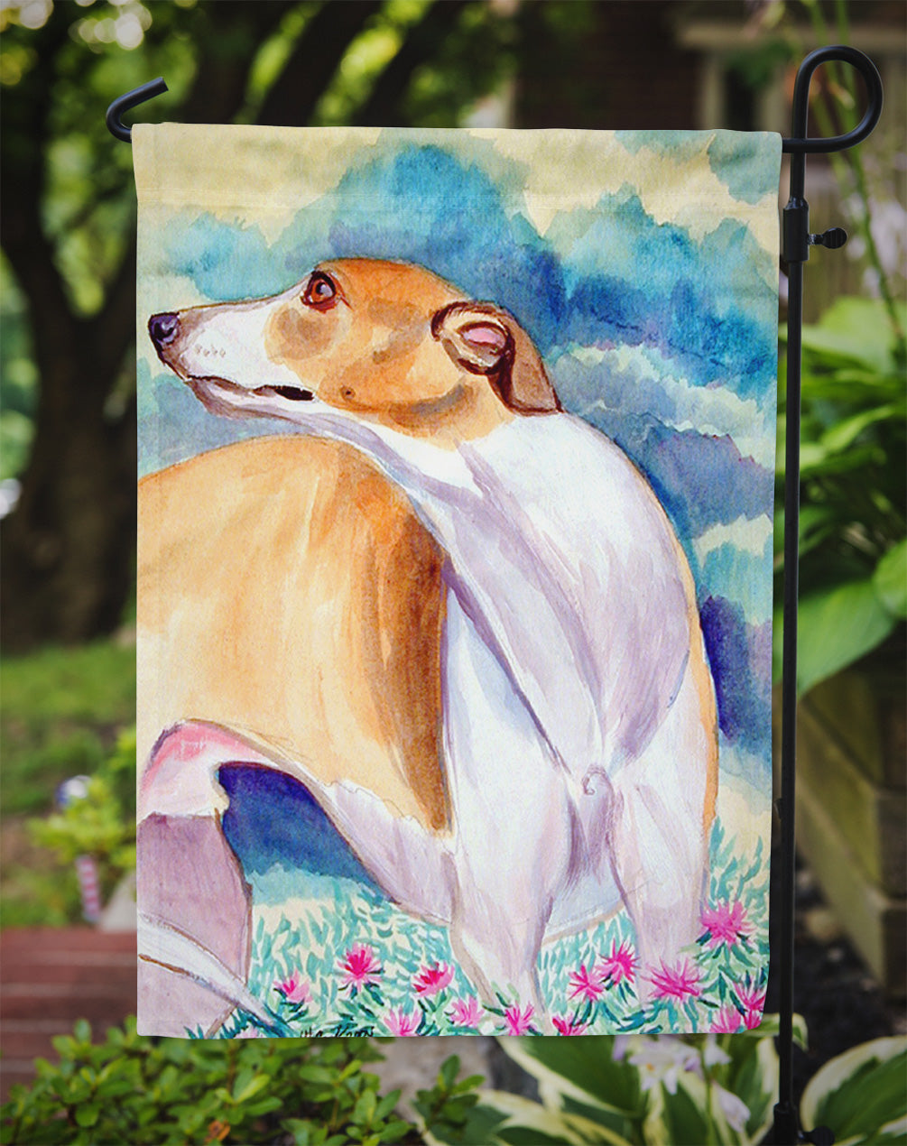 Whippet Garden Flag – Decorative Outdoor Yard Flag