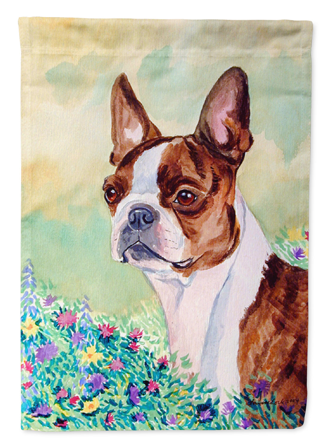 Red and White Boston Terrier Garden Flag – Decorative Outdoor Yard Flag