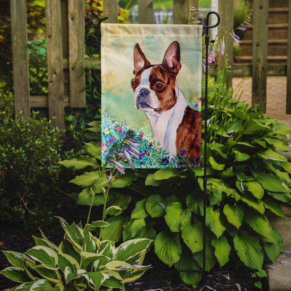 Red and White Boston Terrier Garden Flag – Decorative Outdoor Yard Flag