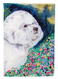 Bichon Frise in the flowers Garden Flag – Decorative Outdoor Yard Flag