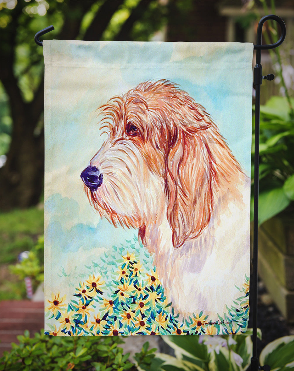 Petit Basset Griffon Vendeen Garden Flag – Decorative Outdoor Yard Flag