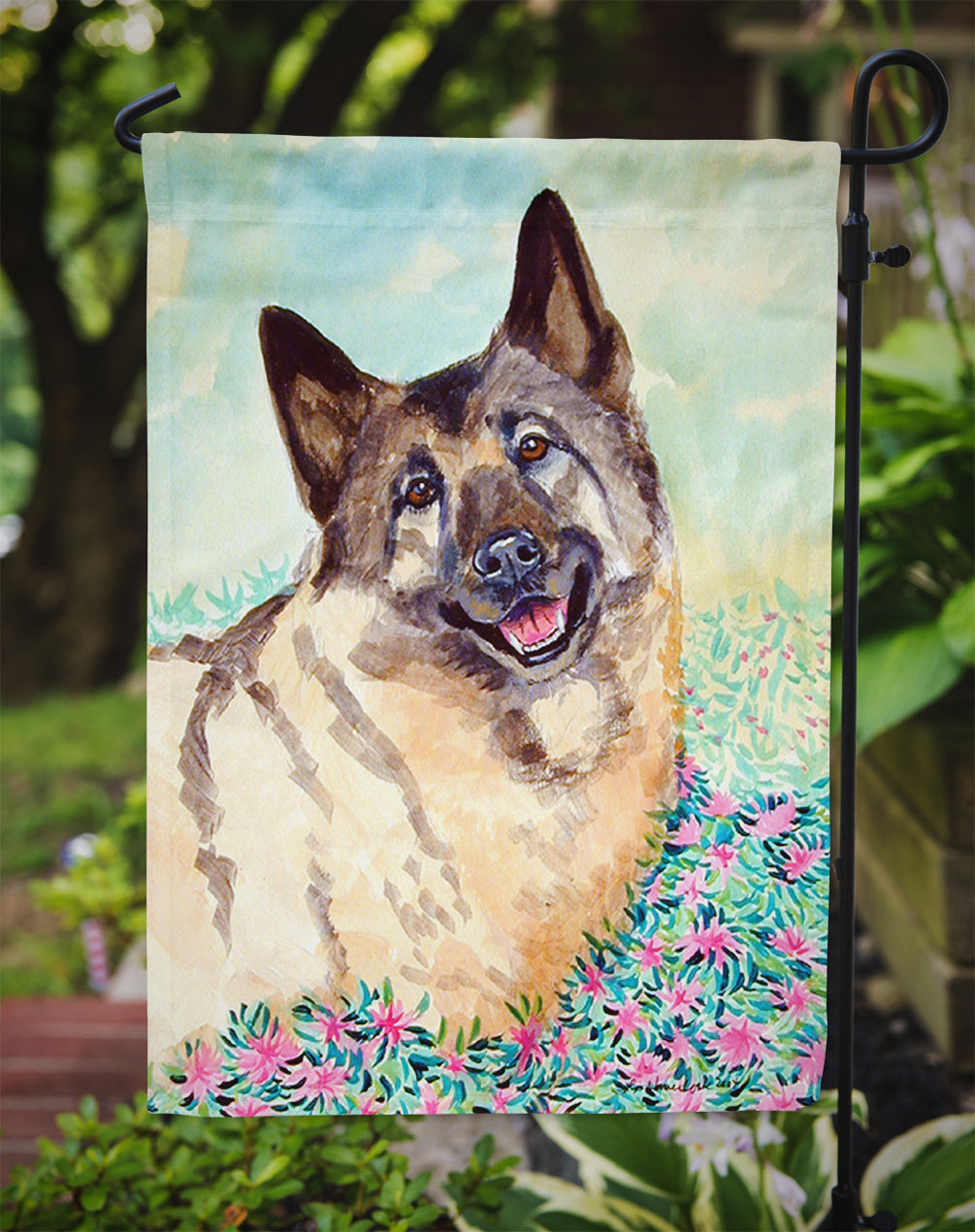 Norwegian Elkhound Garden Flag – Decorative Outdoor Yard Flag