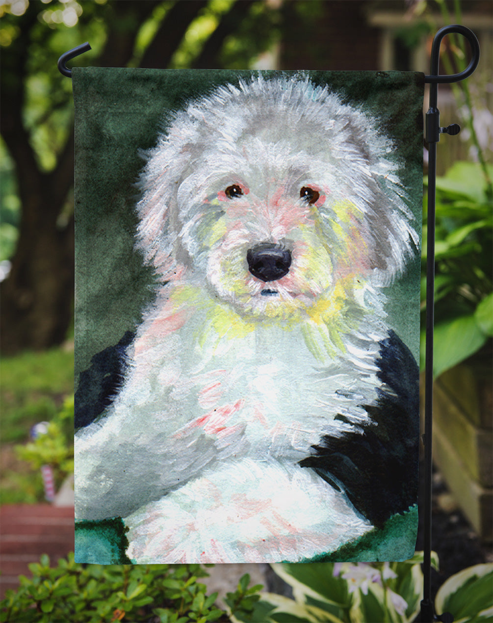 Old English Sheepdog Garden Flag – Decorative Outdoor Yard Flag