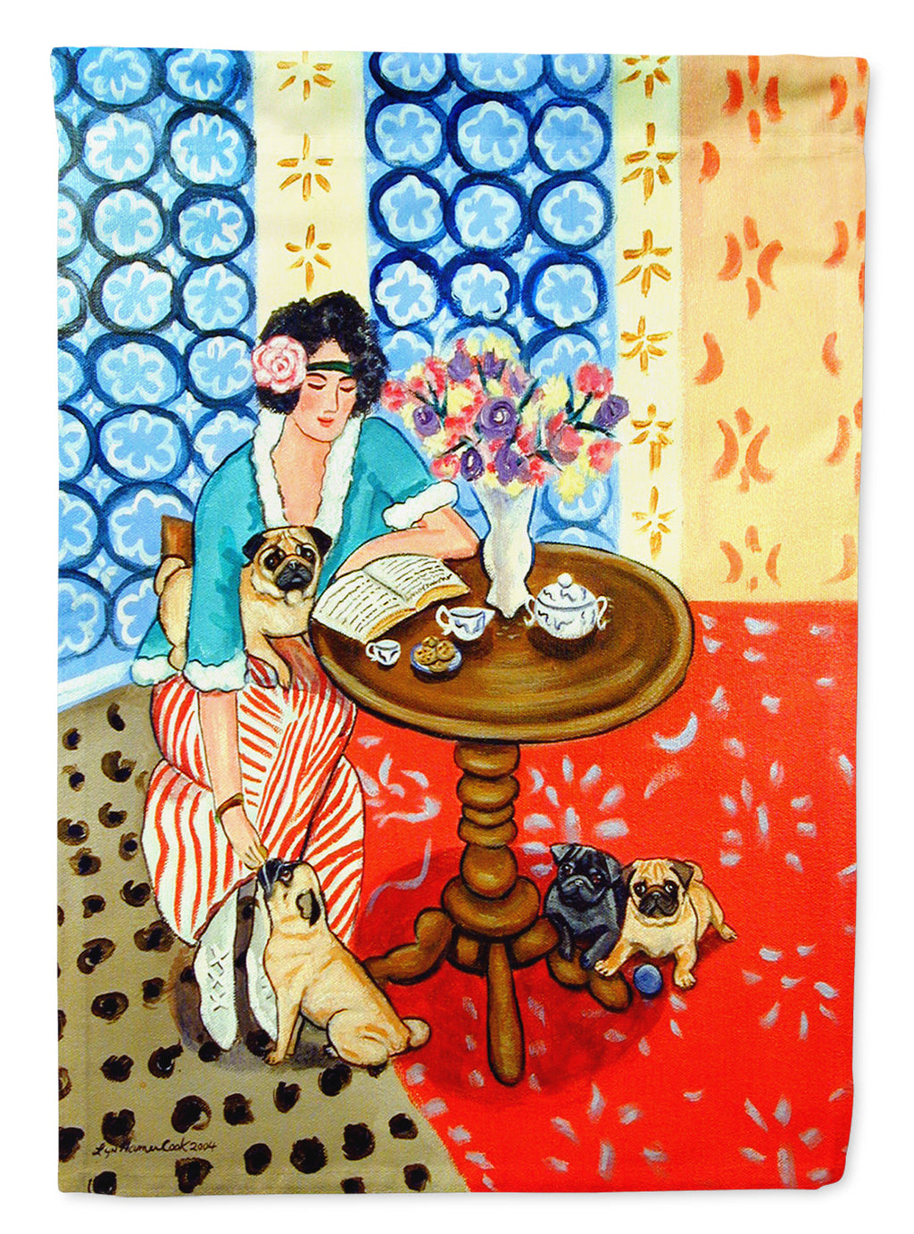 Lady with her Pug Garden Flag – Decorative Outdoor Yard Flag 7259GF
