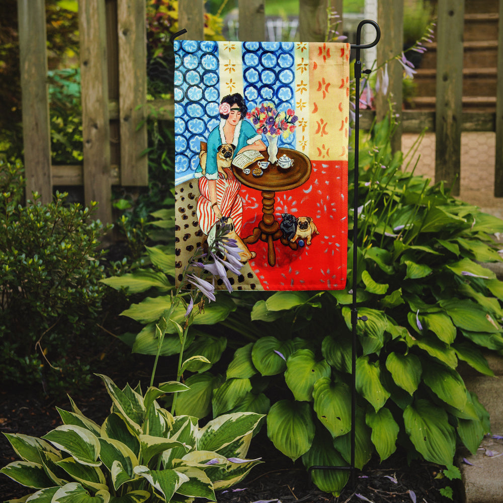 Lady with her Pug Garden Flag – Decorative Outdoor Yard Flag 7259GF