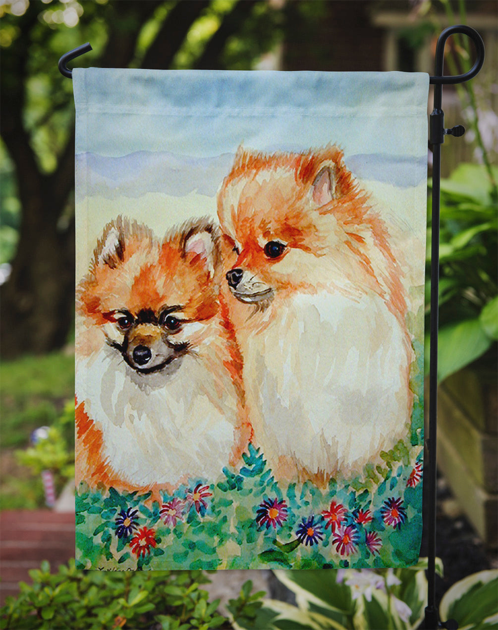 Pomeranian Garden Flag – Decorative Outdoor Yard Flag 7262GF