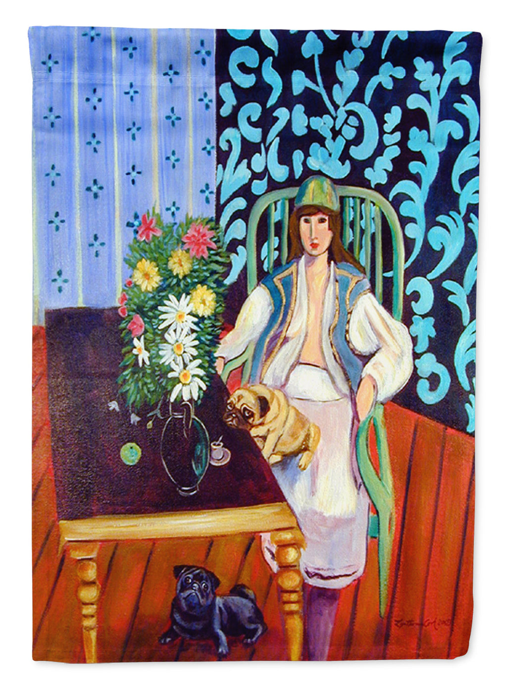 Lady with her Pug Garden Flag – Decorative Outdoor Yard Flag 7265GF
