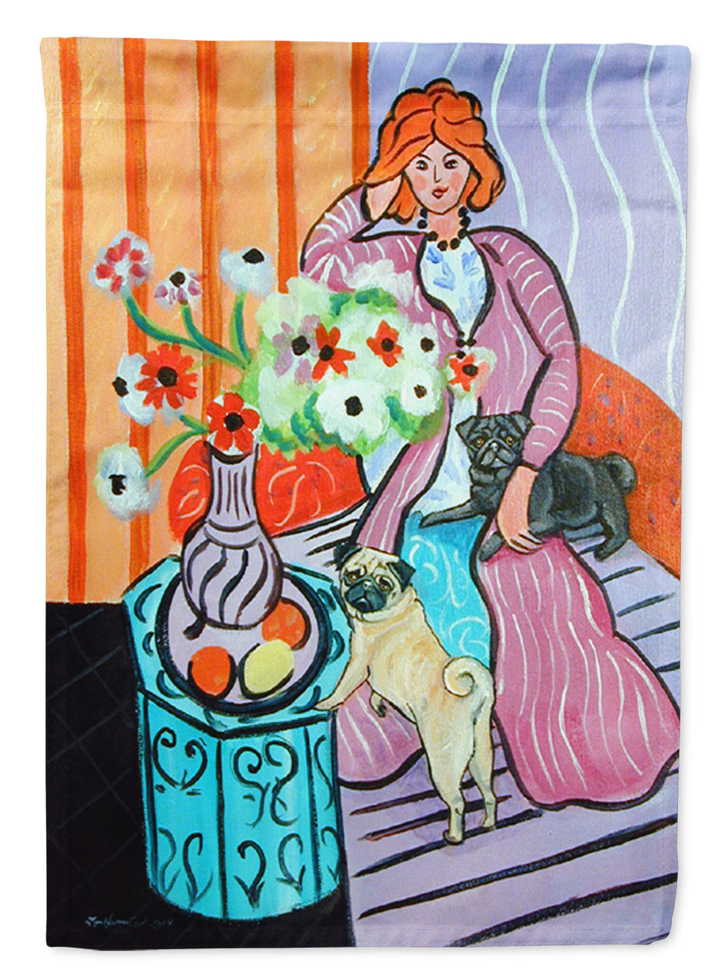 Lady with her Pug Garden Flag – Decorative Outdoor Yard Flag 7266GF