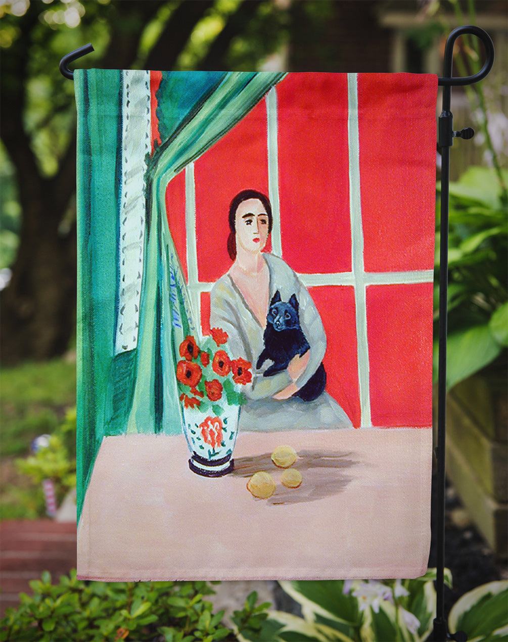 Lady with her Schipperke Garden Flag – Decorative Outdoor Yard Flag 7269GF