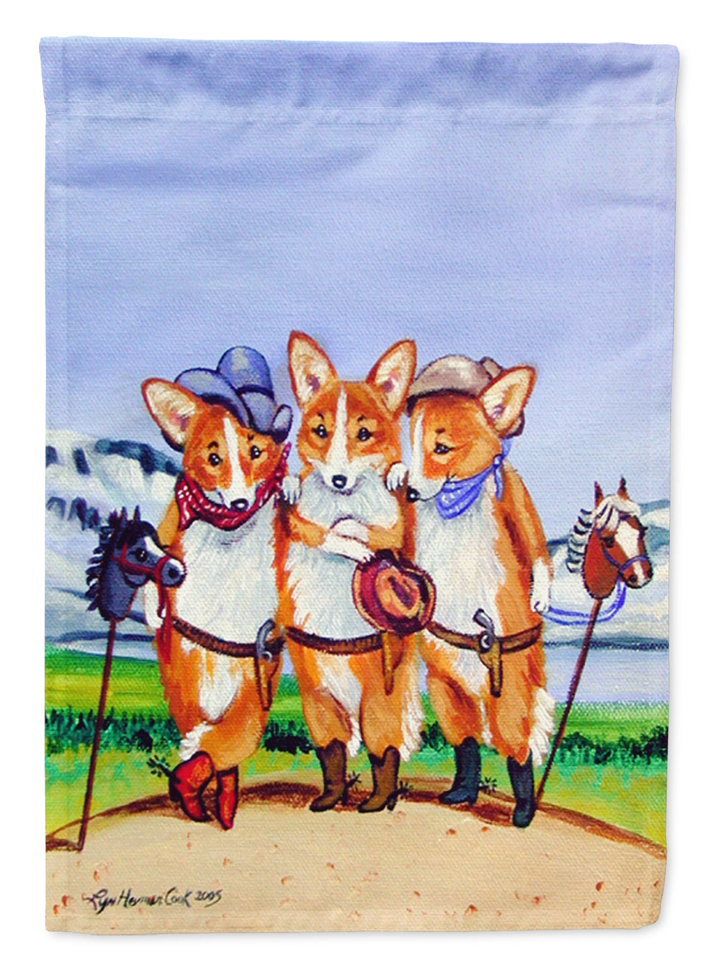 Cowboy Corgi Garden Flag – Decorative Outdoor Yard Flag