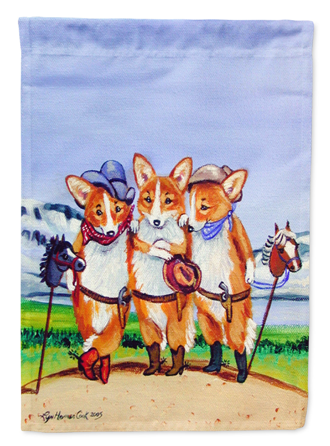 Cowboy Corgi Garden Flag – Decorative Outdoor Yard Flag