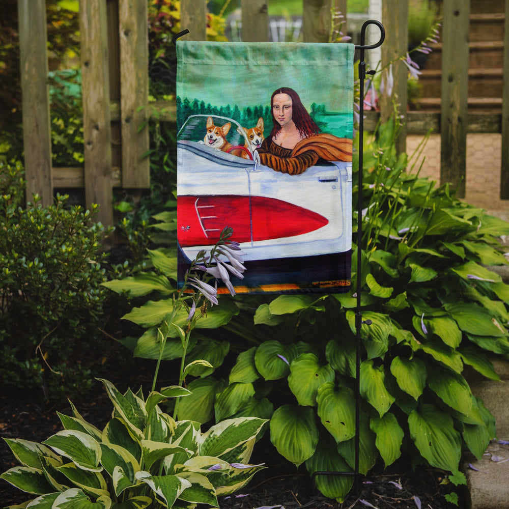 Mona Lisa with  Corgi Garden Flag – Decorative Outdoor Yard Flag