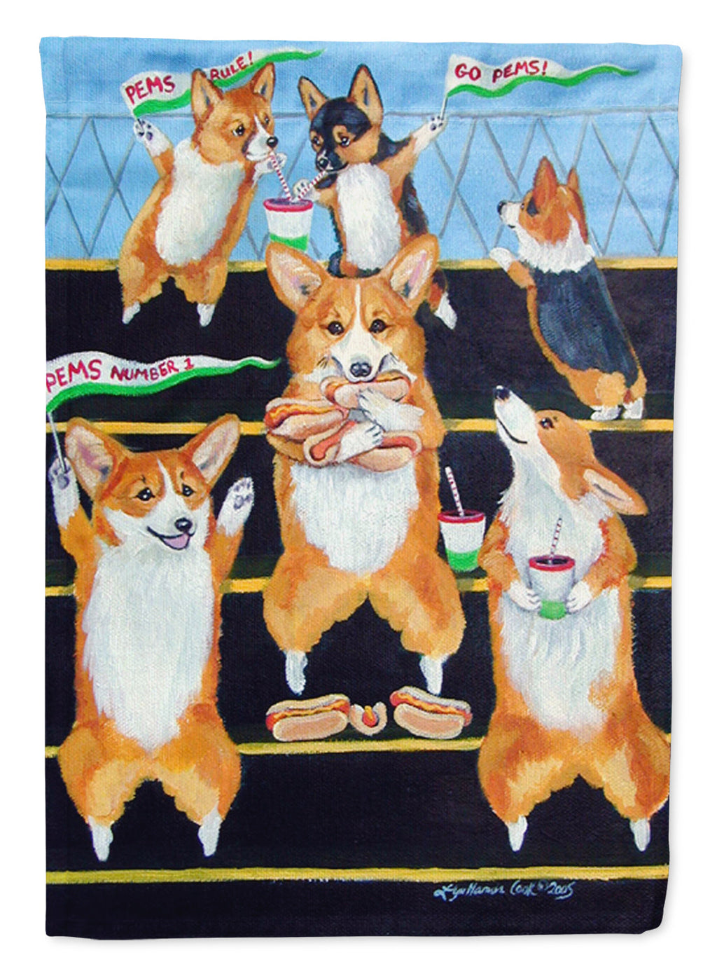 Go Team Corgi Garden Flag – Decorative Outdoor Yard Flag