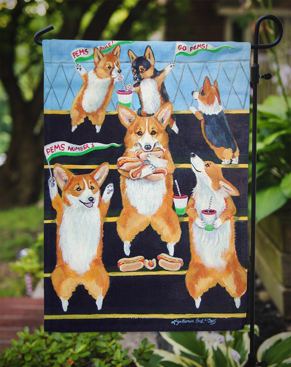 Go Team Corgi Garden Flag – Decorative Outdoor Yard Flag