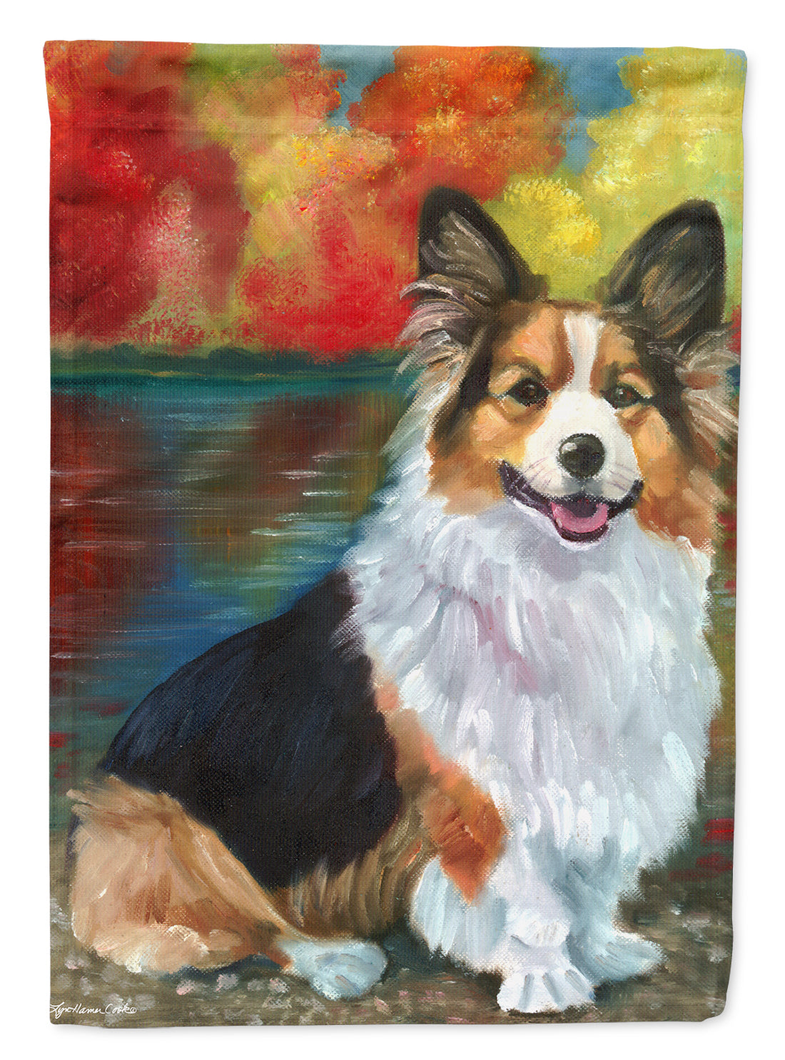 Corgi by the lake Garden Flag – Decorative Outdoor Yard Flag 7294GF