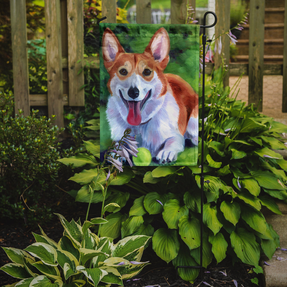 Corgi with green ball Garden Flag – Decorative Outdoor Yard Flag 7296GF