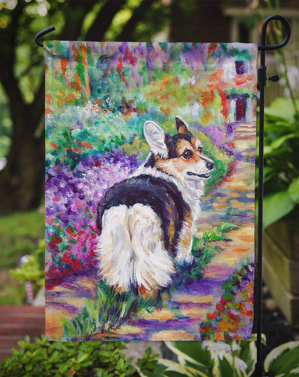 Corgi Garden Path Garden Flag – Decorative Outdoor Yard Flag 7297GF