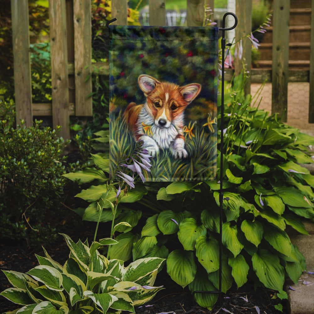 Corgi Pup and Daffodils Garden Flag – Decorative Outdoor Yard Flag 7300GF