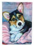 Corgi Puppy with pink blanket Garden Flag – Decorative Outdoor Yard Flag 7301GF
