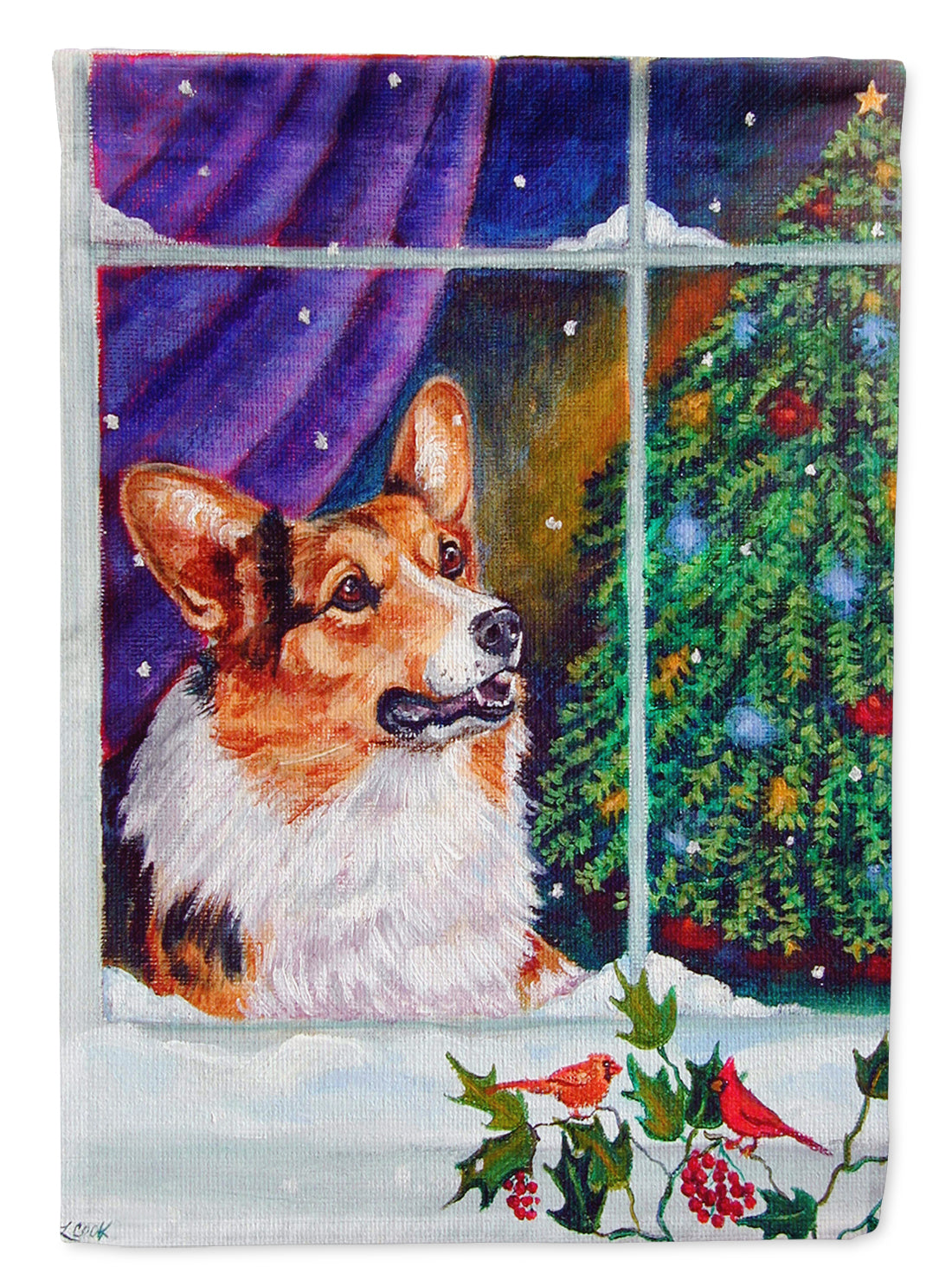 Corgi Christmas Window Garden Flag – Decorative Outdoor Yard Flag 7305GF