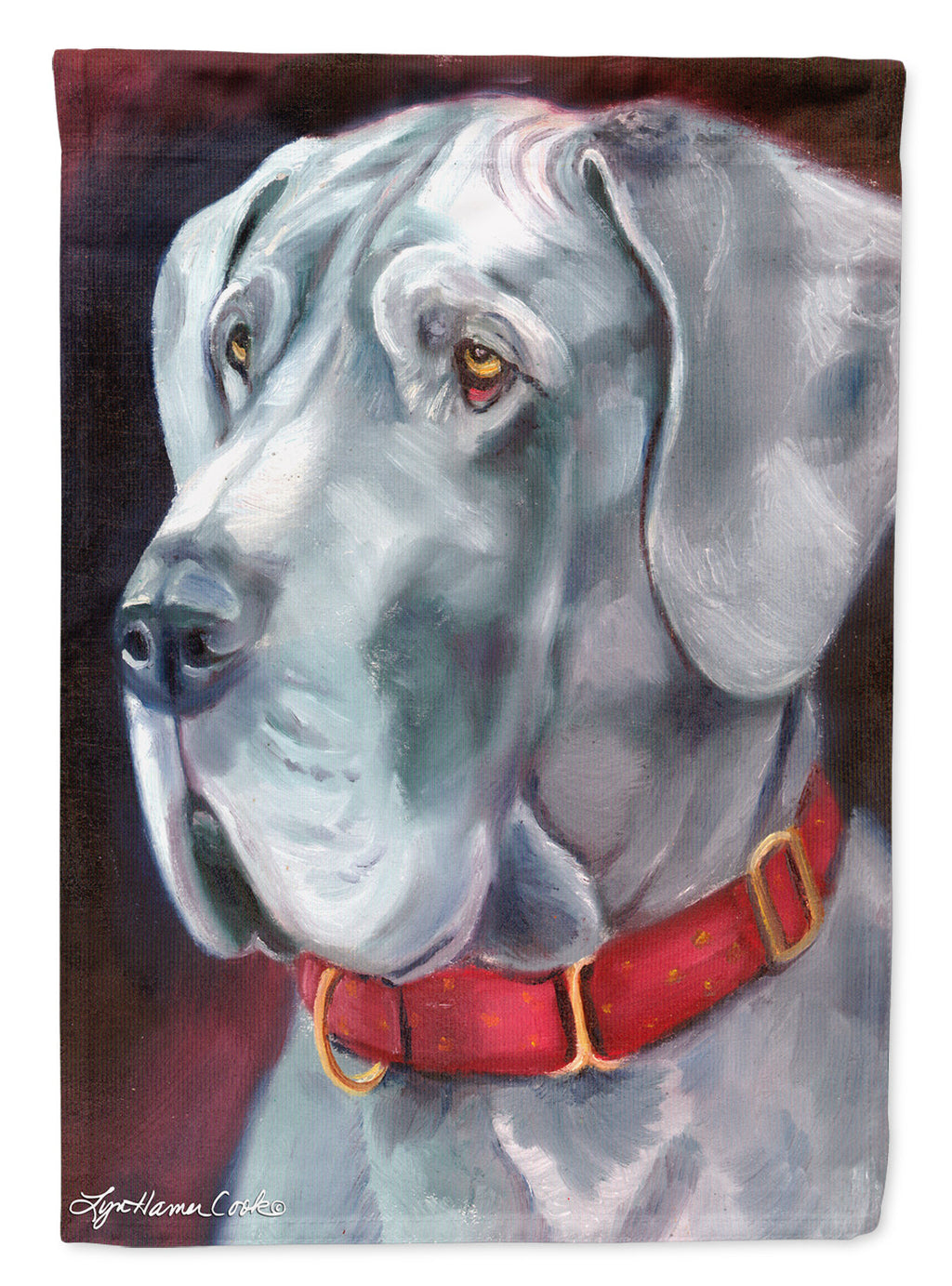 Great Dane Natural Ears Red Collar Garden Flag – Decorative Outdoor Yard Flag 7309GF