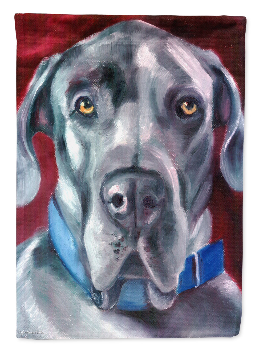 Great Dane Natural Ears Blue Collar Garden Flag – Decorative Outdoor Yard Flag 7310GF