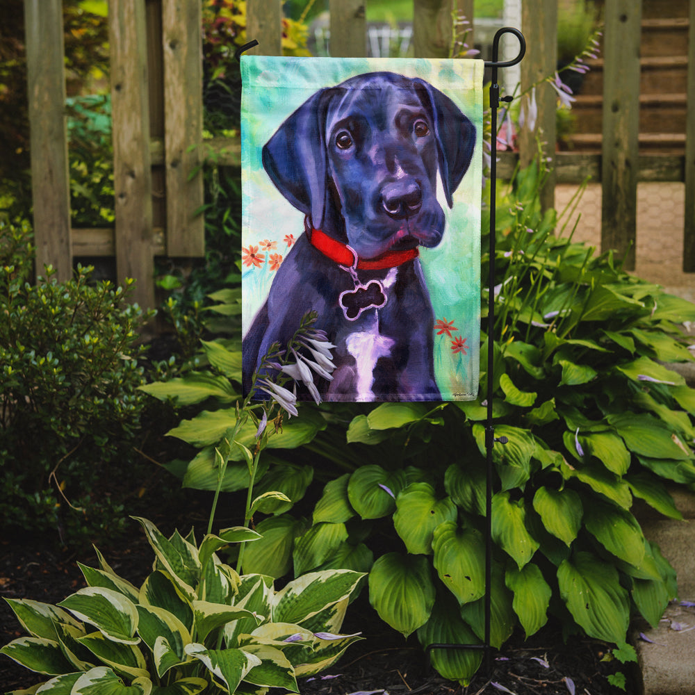 Great Dane Natural Ears Black Pup Garden Flag – Decorative Outdoor Yard Flag 7312GF