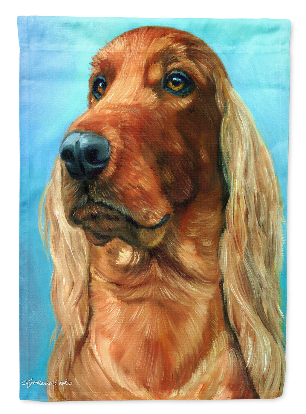 Irish Setter in Blue Garden Flag – Decorative Outdoor Yard Flag 7314GF