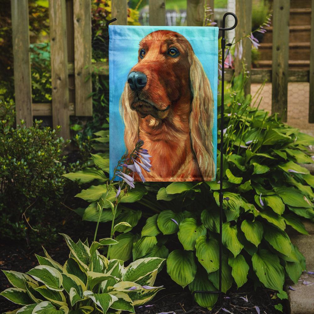 Irish Setter in Blue Garden Flag – Decorative Outdoor Yard Flag 7314GF