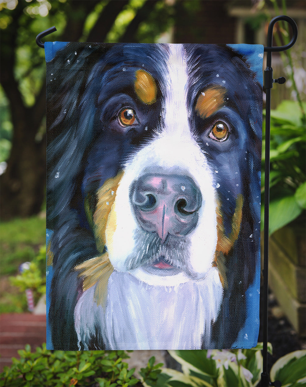 Luca the Bernese Mountain Dog Garden Flag – Decorative Outdoor Yard Flag 7337GF
