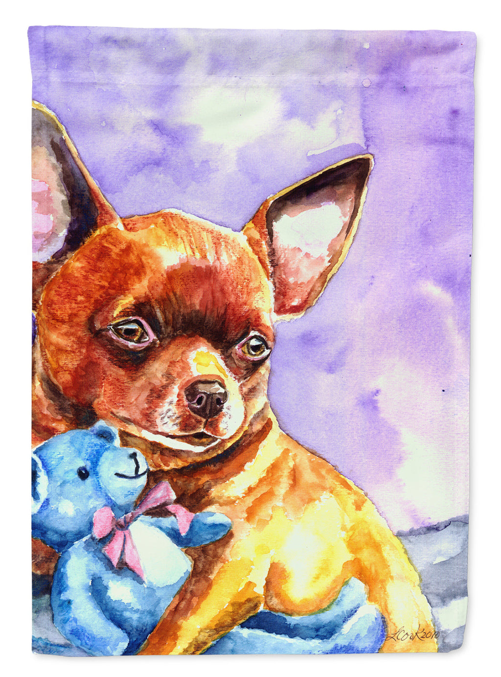 Chihuahua with Teddy Bear Garden Flag – Decorative Outdoor Yard Flag 7340GF